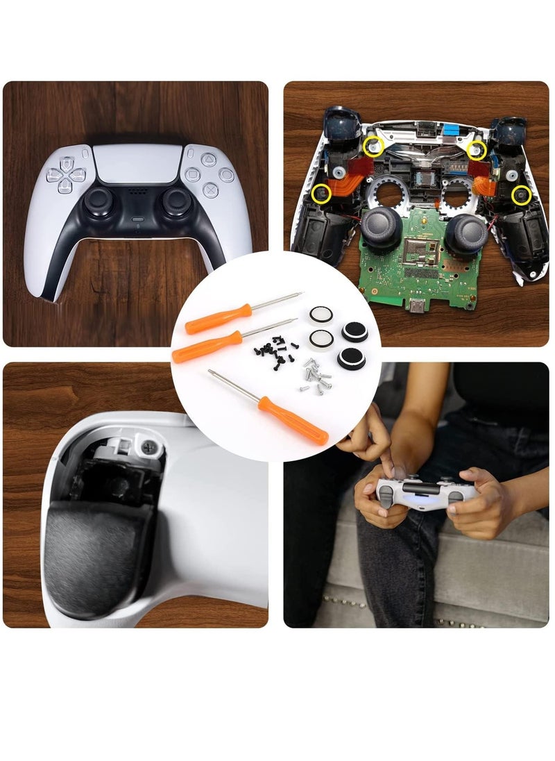 نكومي - مجموعة مسامير لوحدة تحكم Xbox PS5 ، طقم إصلاح وحدة تحكم PS5 ، مفكات T6 و T8 مفك براغي فيليبس وتوركس الأمني مع أغطية عصا التحكم متوافق مع PS5 Xbox - Image 1
