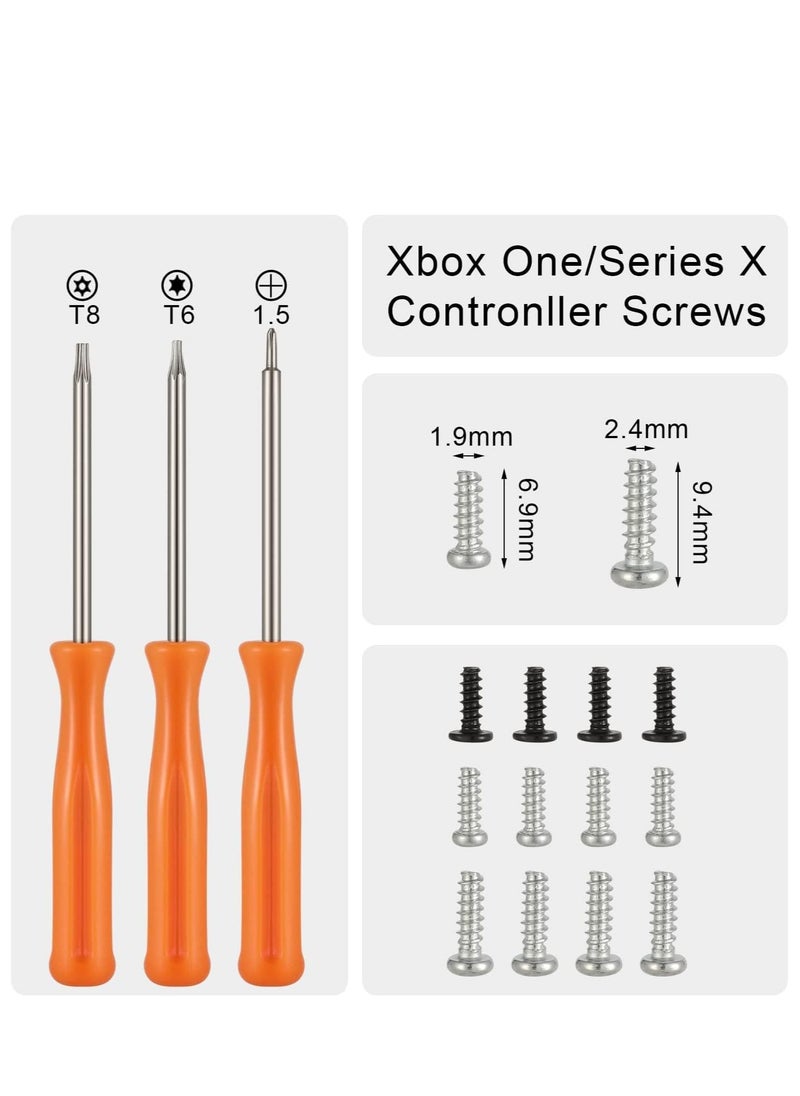 نكومي - مجموعة مسامير لوحدة تحكم Xbox PS5 ، طقم إصلاح وحدة تحكم PS5 ، مفكات T6 و T8 مفك براغي فيليبس وتوركس الأمني مع أغطية عصا التحكم متوافق مع PS5 Xbox - Image 1