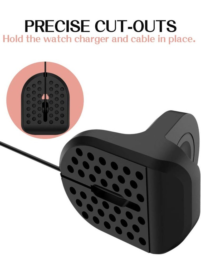 Silicone Charging Stand for Samsung Galaxy Watch 4/4 Classic, Non-Slip Dock for Galaxy Watch 3 (45mm/41mm) & Galaxy Watch Active 2/1 (44mm/40mm) - Black Charger Station. - Image 5