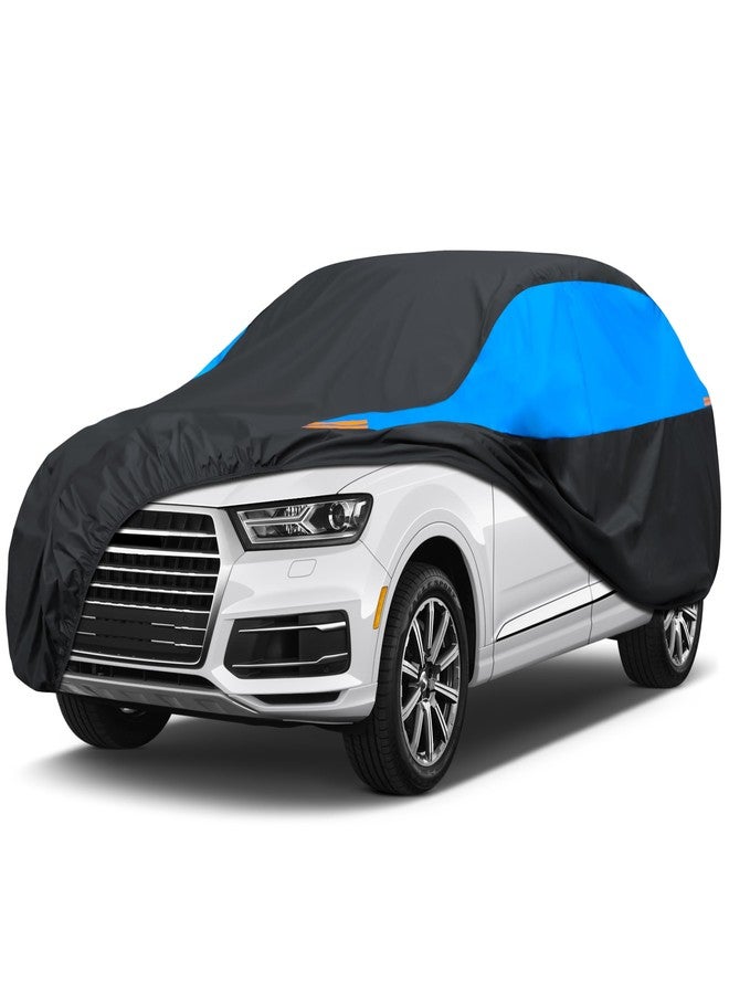 MORNYRAY Waterproof Car Cover All Weather Snowproof UV Protection Windproof Outdoor Full car Cover, Universal Fit for Sedan (Blue, S3-Fit SUV Length(191-201 inch)) - Image 1