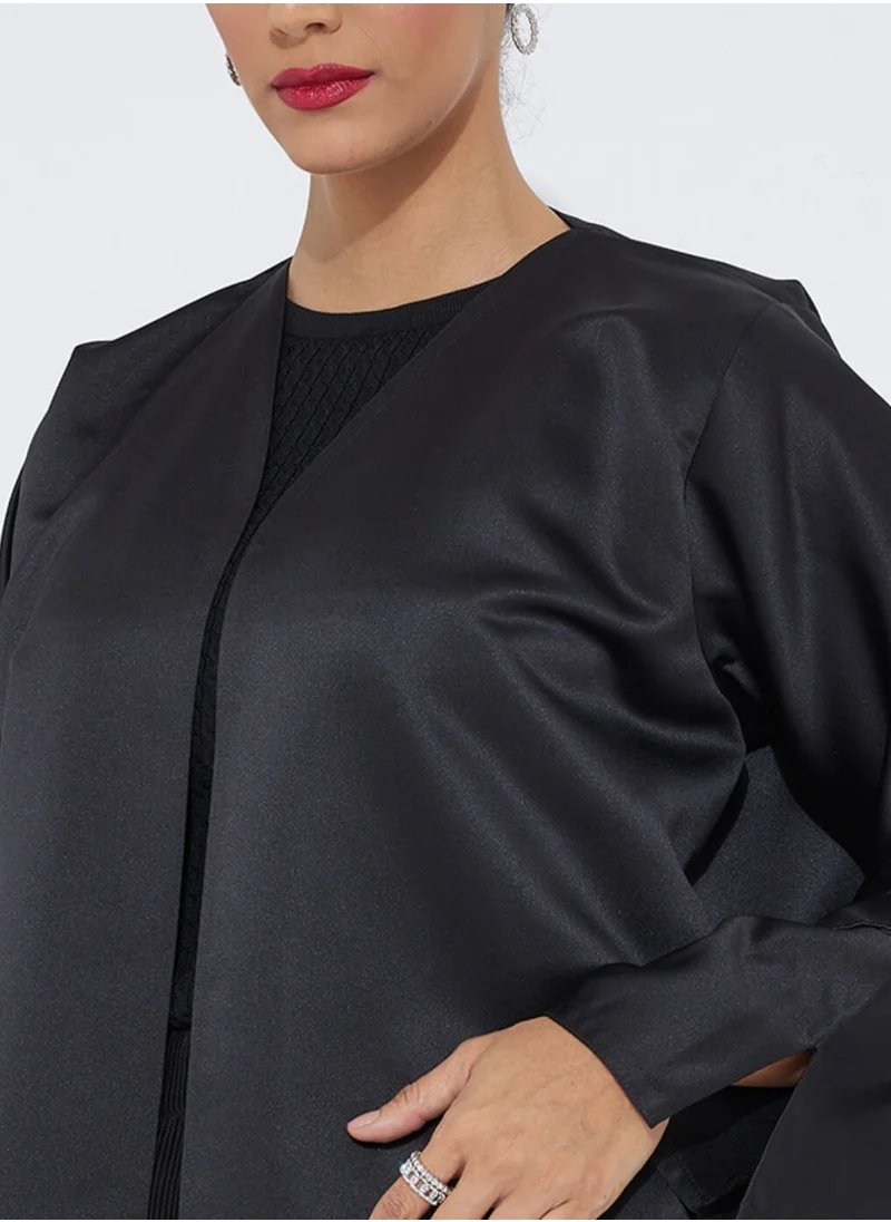 Rosette Abaya Black B Stones Weaving