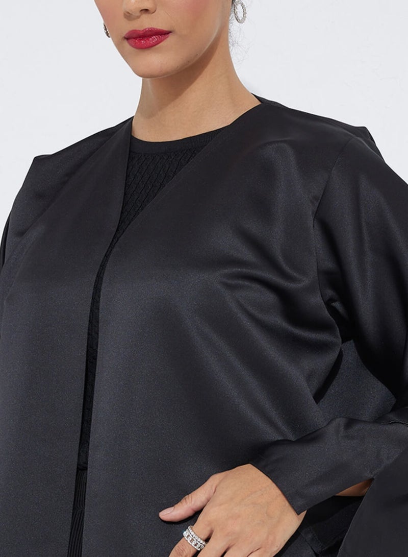 روزيت عباية عباية سوداء مطرزة بتصميم أنيق - Image 2