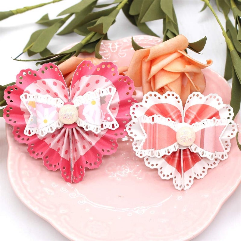 KSCRAFT Heart Rosettes Metal Cutting Dies Stencils for DIY Scrapbooking Decorative Embossing DIY Paper Cards Big Size