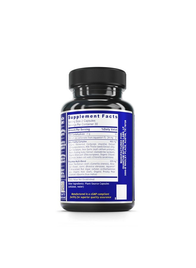 Quantum Nutrition Labs Daily Multivitamin - Multivitamin for Men and Women, Daily Nutrition Supplements with Calcium for Adults, Made with Cordyceps and Green Tea - 60 Vegetarian Capsules - Image 2