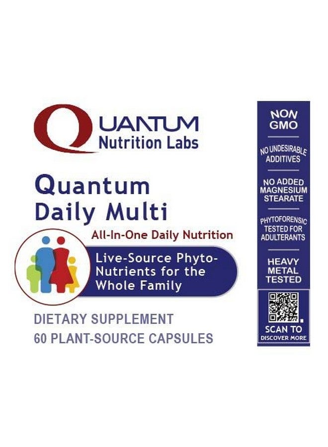 Quantum Nutrition Labs Daily Multivitamin - Multivitamin for Men and Women, Daily Nutrition Supplements with Calcium for Adults, Made with Cordyceps and Green Tea - 60 Vegetarian Capsules - Image 4