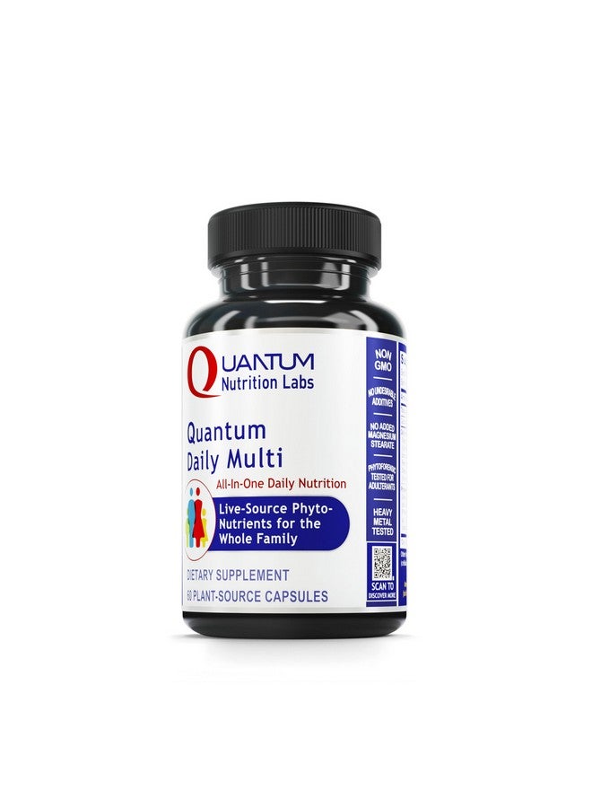 Quantum Nutrition Labs Daily Multivitamin - Multivitamin for Men and Women, Daily Nutrition Supplements with Calcium for Adults, Made with Cordyceps and Green Tea - 60 Vegetarian Capsules - Image 1