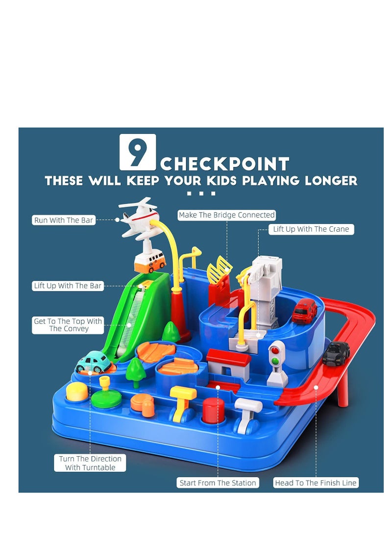 Excefore Adventure Car Toy, Cars Race Track Toys, Intelligence Educational Cars Track Kids Space Toys, Vehicle Puzzle Car Track Playsets, Montessori Toys, for 3 Year Old Boys Gifts for Kids Age 3 4 5 6  - Image 2