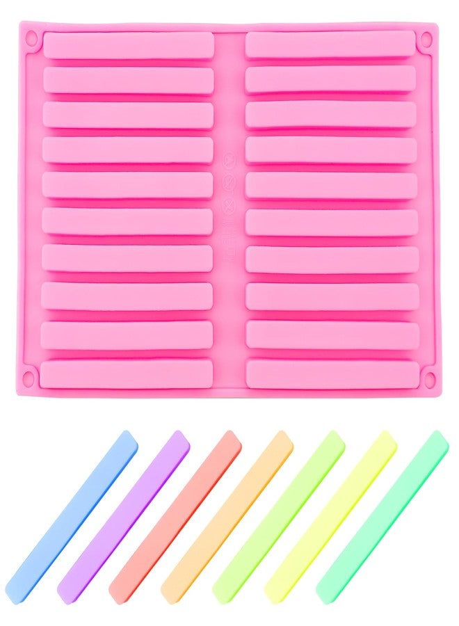 Arvintas 2 PACK Chocolate Rod Stick Silicone Strip Molds, 20 Bars Strips Biscuit Candy Molds for Cookies Candy Crayon Candle Soap Ice Cube Tray - Image 1