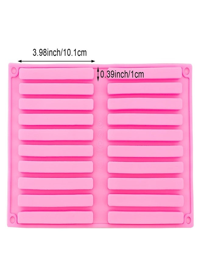 Arvintas 2 PACK Chocolate Rod Stick Silicone Strip Molds, 20 Bars Strips Biscuit Candy Molds for Cookies Candy Crayon Candle Soap Ice Cube Tray - Image 2