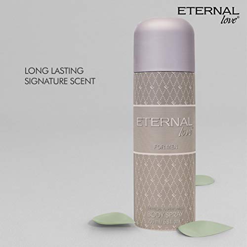 Eternal Love Body Spray for Men | Travel Size | Fresh, Cool & Energizing Scent | Long-Lasting Perfume | Woody Body Spray for Man | Gift for Him | 200ml - Image 4