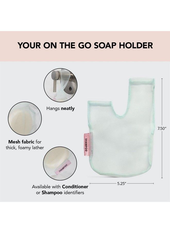 Kitsch Bottle Free Beauty Soap Bar Bag Soap Savers For Bar Soap & Shampoo Bar Holder | Bar Soap Bag & Bar Soap Pouch For Shower | Shampoo Bar Bag & Mesh Soap Bags | Bag For Soap Bar (Mint) - Image 3