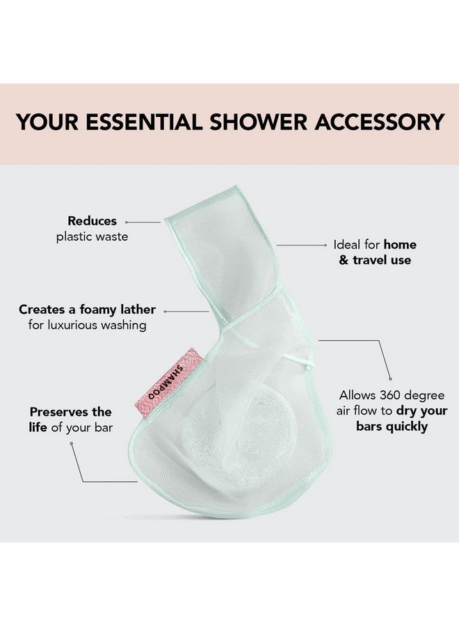 Kitsch Bottle Free Beauty Soap Bar Bag Soap Savers For Bar Soap & Shampoo Bar Holder | Bar Soap Bag & Bar Soap Pouch For Shower | Shampoo Bar Bag & Mesh Soap Bags | Bag For Soap Bar (Mint) - Image 4