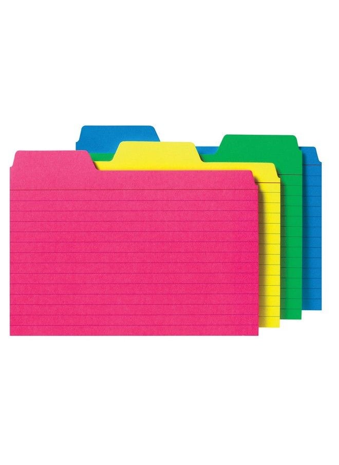 Find It - 4X6 Tabbed Index Card Neon 48 Pk - Image 1