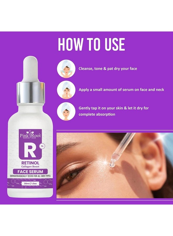 Pink Root Retinol Facial Serum for Wrinkles & Dark Spots,Anti-Aging Serum - - Image 2
