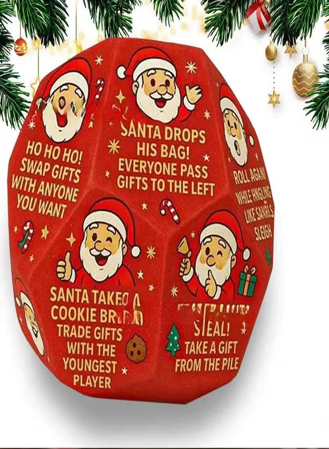 IDOEJOY Santa Swap Gift Exchange Dice, 3 * 3 inches Exchange Gifts Family Game, Christmas Stocking Stuffers Gift Exchange Dice Games for Friends for Xmas, Birthday, Party and Family Night, Holiday - Image 1