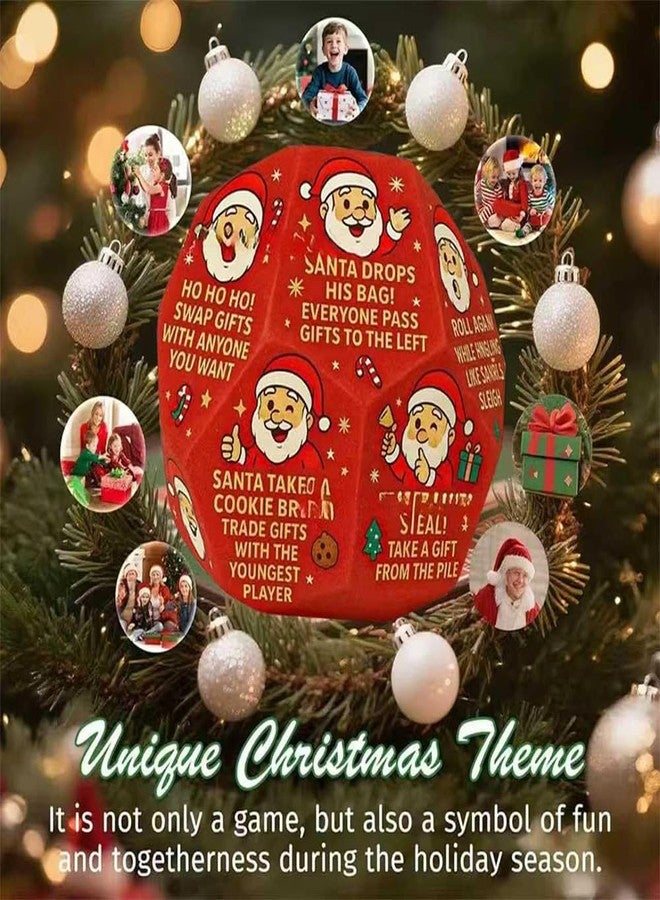 IDOEJOY Santa Swap Gift Exchange Dice, 3 * 3 inches Exchange Gifts Family Game, Christmas Stocking Stuffers Gift Exchange Dice Games for Friends for Xmas, Birthday, Party and Family Night, Holiday - Image 5