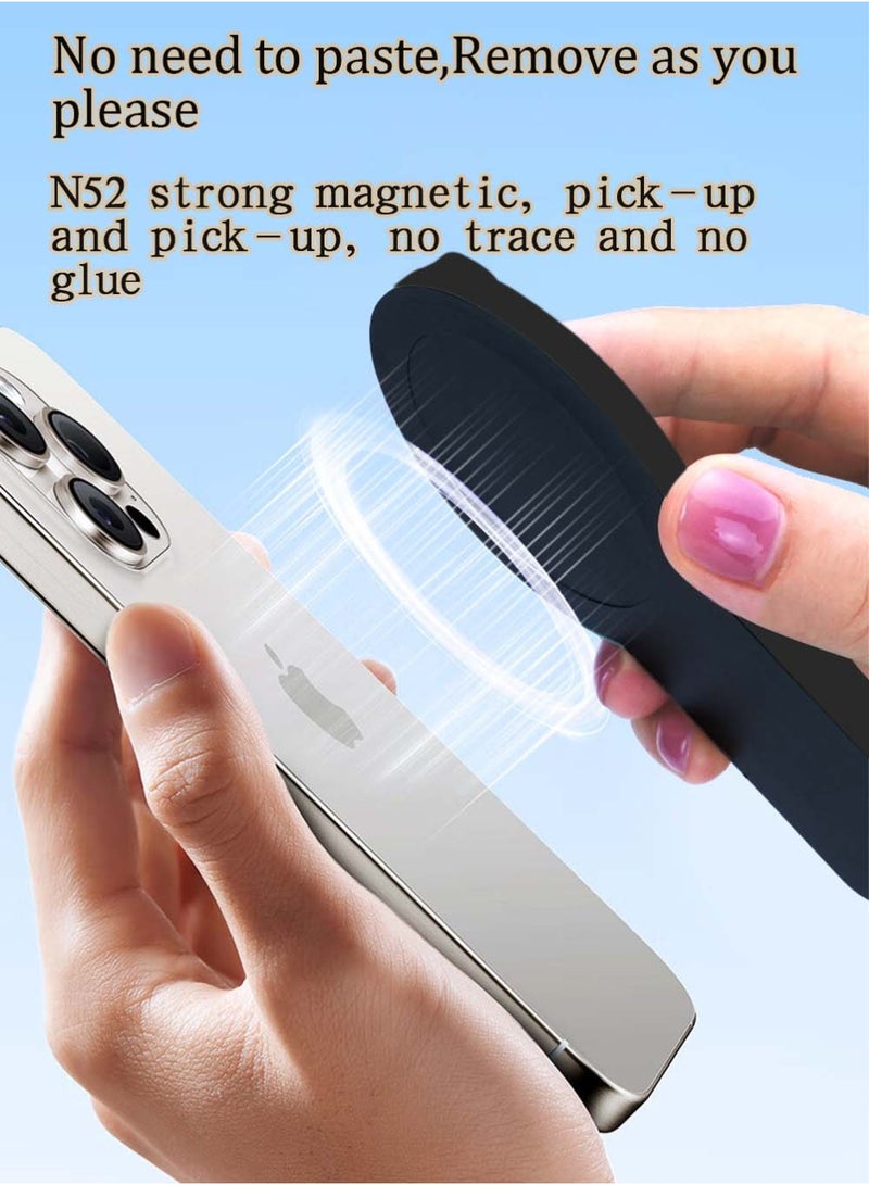 X-level MagSafe Magnetic Leather Folding Phone Stand,Ring Desktop Lazy Stand,Compatible with Mag Safe Finger Loop,Phone Ring Holder Strap for iPhone 15/16 Pro max/Samsung Galaxy S24/S25 Ultra Series,Magnet with Black Stand - Image 2