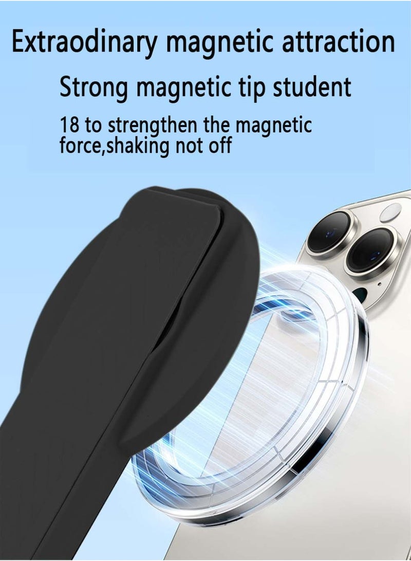 X-level MagSafe Magnetic Leather Folding Phone Stand,Ring Desktop Lazy Stand,Compatible with Mag Safe Finger Loop,Phone Ring Holder Strap for iPhone 15/16 Pro max/Samsung Galaxy S24/S25 Ultra Series,Magnet with Black Stand - Image 5