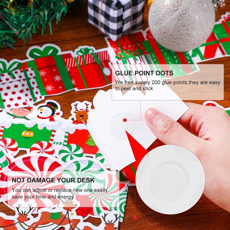 Containlol 70 Pcs Christmas Bulletin Board Borders Christmas Border Santa Claus Snowman Elk Lights Gift Box Xmas Borders Decoration for Christmas Holiday Classroom Bulletin Board Border Wall Decors - Image 3