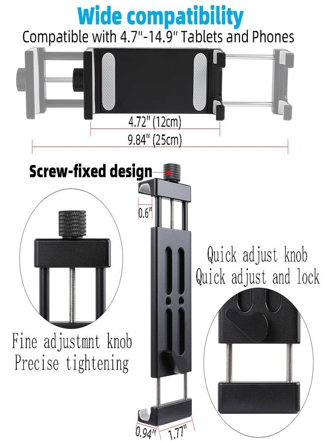 Leenconghui All-Aluminum Car Tablet Holder with Heavy Duty Drill Base, Compatible with iPad Pro Mini 4.7"-15" Samsung Galaxy Tab Tablets, Car Tablet Mount for Truck,Business ,Boat,Dashboard,Desk,Wall Mounting - Image 4