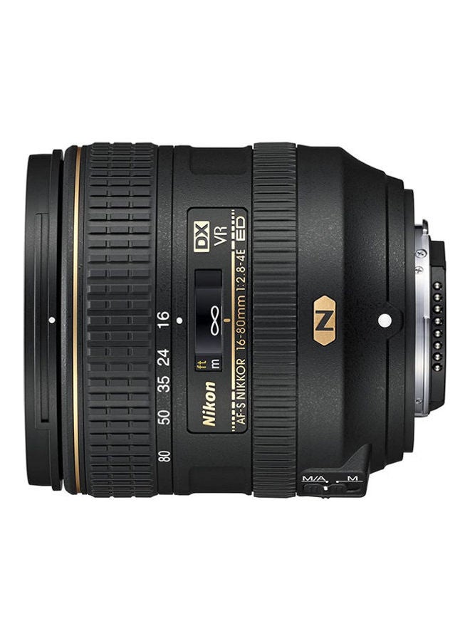 نيكون عدسة تكبير Af-S Dx مايكرو نيكور ببعد بؤري 16-80 مم وفتحة عدسة F/2.8-4E Ed بخاصية تقليل الاهتزاز والتركيز التلقائي للكاميرات الرقمية بعدسة أحادية عاكسة أسود - Image 2