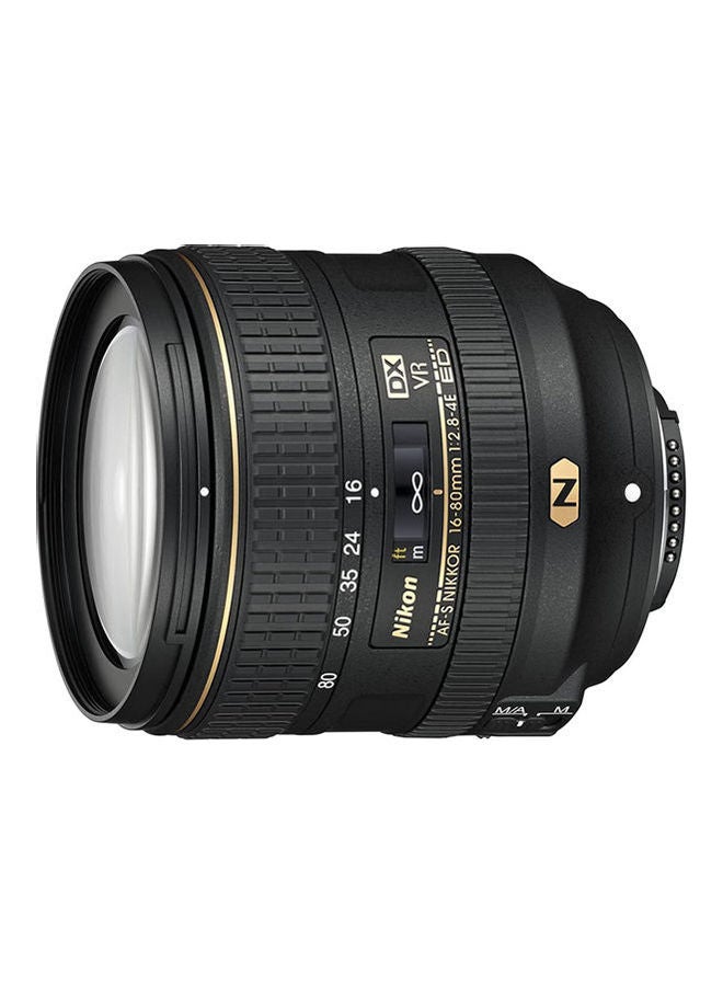 نيكون عدسة تكبير Af-S Dx مايكرو نيكور ببعد بؤري 16-80 مم وفتحة عدسة F/2.8-4E Ed بخاصية تقليل الاهتزاز والتركيز التلقائي للكاميرات الرقمية بعدسة أحادية عاكسة أسود - Image 1