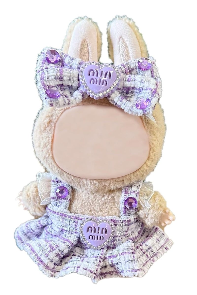 Doll Outfit Clothes Set for Labubu 17cm, 2 Piece Clothes Set Compatible with Labubu, Fashion Dresses for Labubus Accessories (NO Doll) (Purple) - Image 1