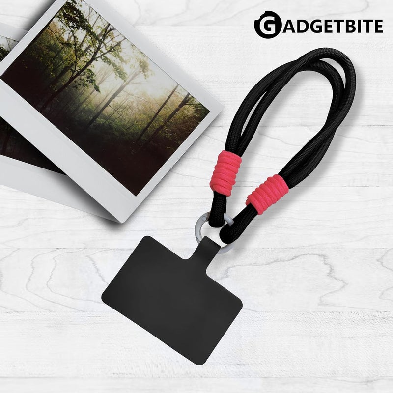 GadgetBite Universal Anti-Lost Phone Lanyard Wrist Rope - Secure and Stylish Phone Wrist Strap Cord (Black and Neon Pink) - Image 2