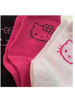 Hello Kitty Pack of 3 Hello Kitty Cotton Casual Socks  - Image 3