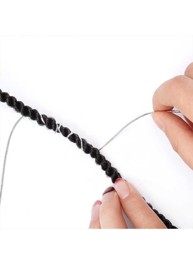 ASVNRES Sliver Dreadlock Braids Hair Accessories, 2 Pieces 5M Braiding Hair Deco Styling Shimmer Stretchable African Braid Braided Elastic Cord Ornament Hanging Decorating Gift Wrapping… - Image 5