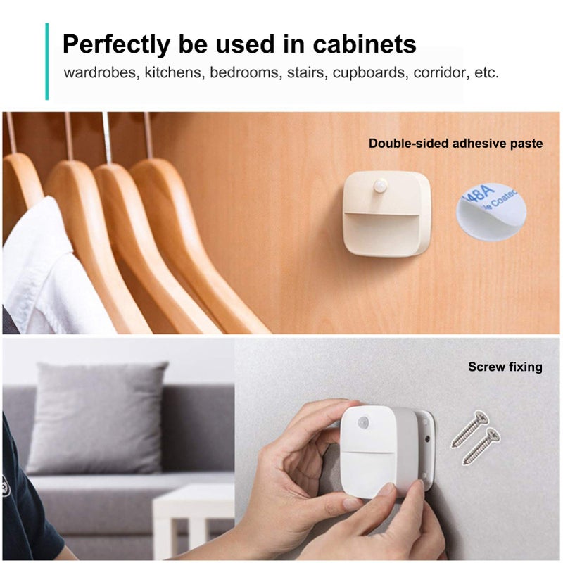 1PC Motion Sensor LED Night Light Decoration Closet Cabinet Lamp Battery Operated Light for Kitchen Closet Counter Wall - Image 5