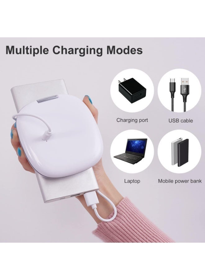 Compact LED Magnifying Travel Makeup Mirror - 1X/10X Magnification Small Hand Pocket Dimmable Double Sided USB Rechargeable Touch Screen, Portable Tabletop Cosmetic (White) - Image 5