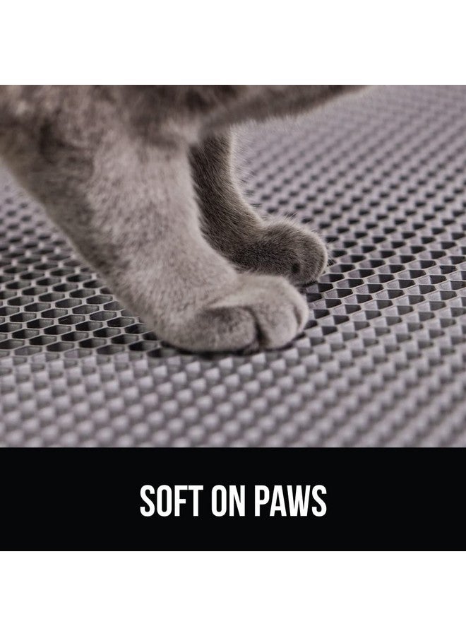 GORILLA GRIP Honeycomb Cat Litter Mat, Two Layer Trapping Waste Mats, Soft On Paws, Indoor Box Supplies and Essentials, Feeding Trap, Water Resistant on Floors, 30x24 Gray - Image 3