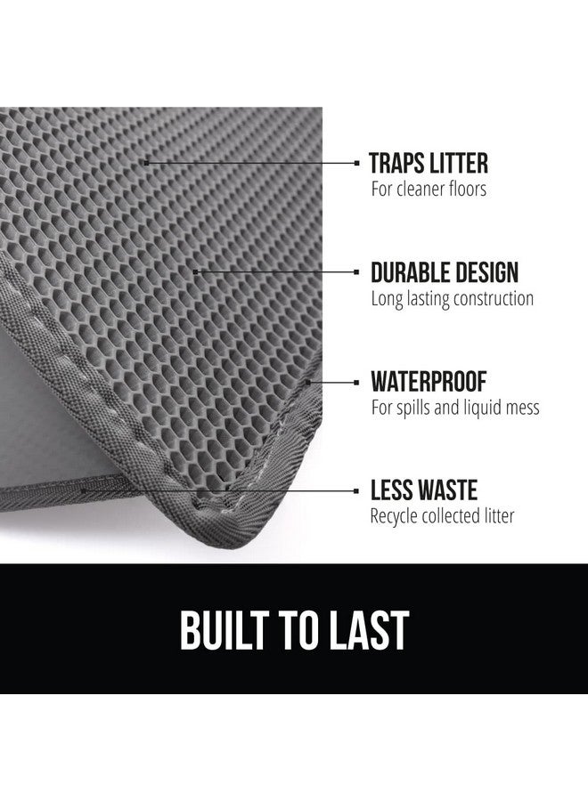 GORILLA GRIP Honeycomb Cat Litter Mat, Two Layer Trapping Waste Mats, Soft On Paws, Indoor Box Supplies and Essentials, Feeding Trap, Water Resistant on Floors, 30x24 Gray - Image 1