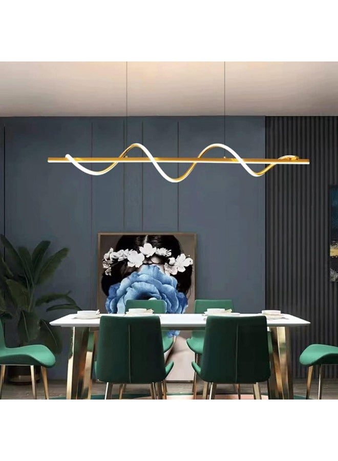 Modern LED Pendant Light Chandelier – Wave Design Dimmable Hanging Lamp for Dining Room, Kitchen Island & Living Room | Contemporary LED Lighting Fixture for Home Décor - Image 2