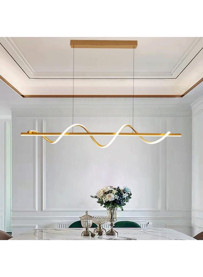 Modern LED Pendant Light Chandelier – Wave Design Dimmable Hanging Lamp for Dining Room, Kitchen Island & Living Room | Contemporary LED Lighting Fixture for Home Décor - Image 3