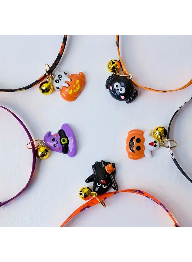 Halloween Pet Collar with Safety Buckle Pumpkin Bat Design Mixed Color - Image 4