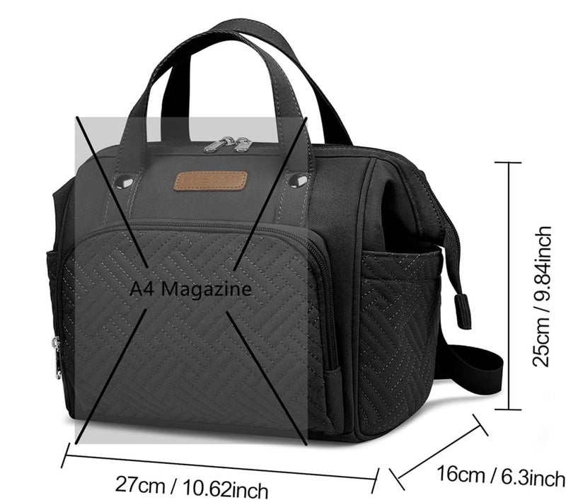 FHELAD Small Diaper Bag, Stroller Organizer with Insulated Cup Holder & Detachable Shoulder Strap, Convertible Diaper Bag Tote for Short Trip (Black) - Image 4