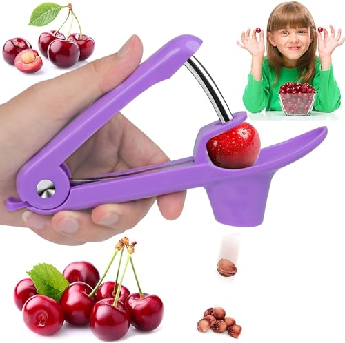 Cherry Pitter Olive Pitter Tool Cherry Pitter Remover Fruit Pit Core Remover with SpaceSaving Lock Design for Make Fresh Cherry Dishes Cherry Pie and Jam and Cocktail Cherries