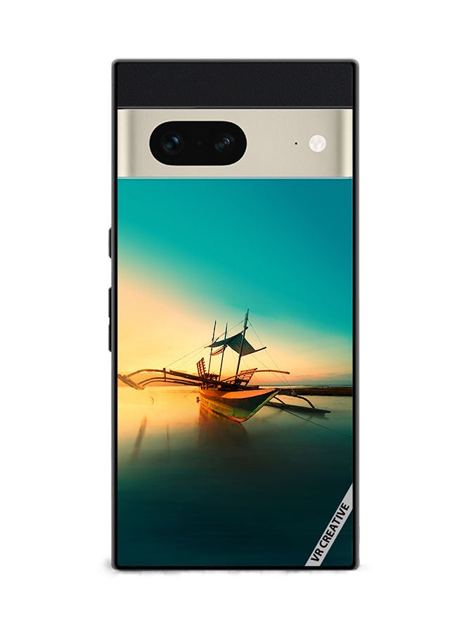 VR CREATIVE Protective Case Cover For Google Pixel 7 Boat On A Water Design Multicolour - Image 1