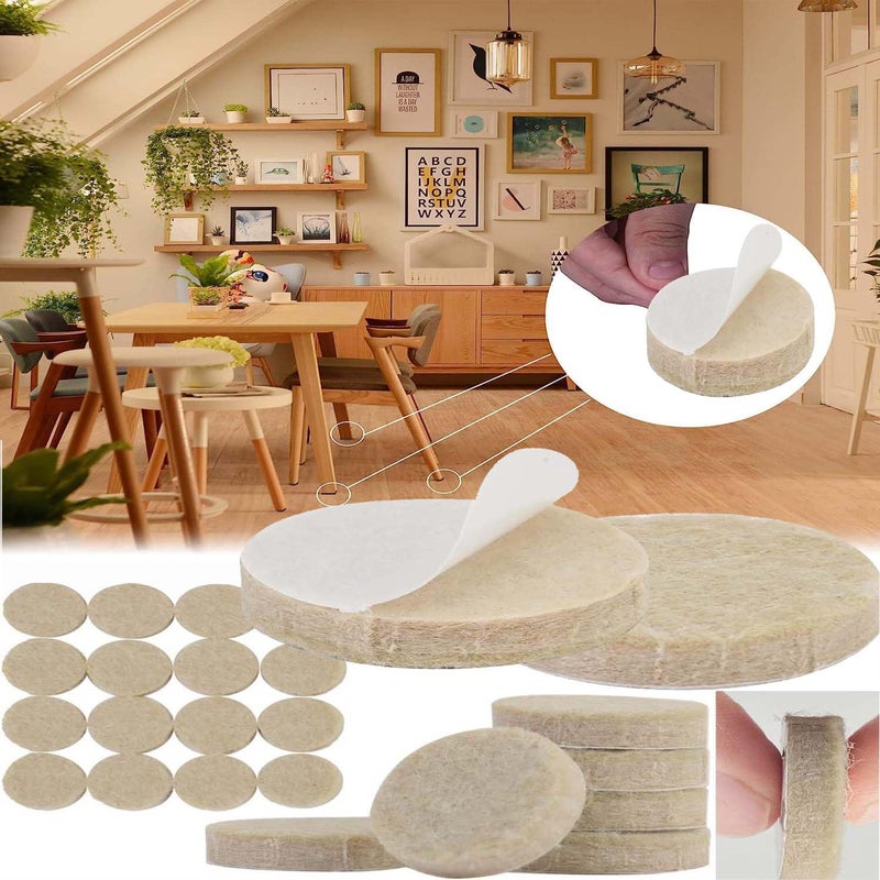 DIY Crafts DIY Crafts 120 Pcs, Felt Pads, Self-Adhesive Furniture Pads for Hardwood Floors for Furniture Feet Wood Floors Best Furniture Pads Floors Protect Your Hard Floors! (Beige) (120, 20mm)  - Image 1