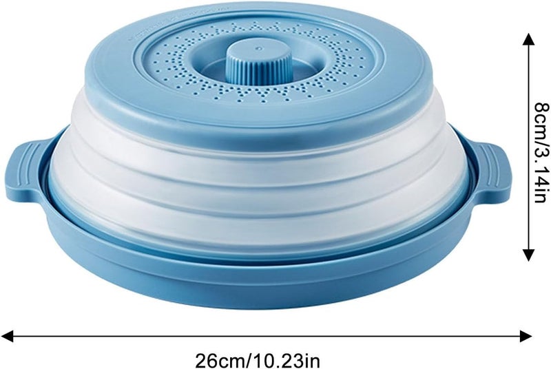THW® Microwave Splatter Cover, Steaming Tray, Splatter Guard, Foldable Cover with Bottom,Heated Cover, Multifunction Splash Guard Kitchen Tool for Heating Food (blue colour) - Image 3