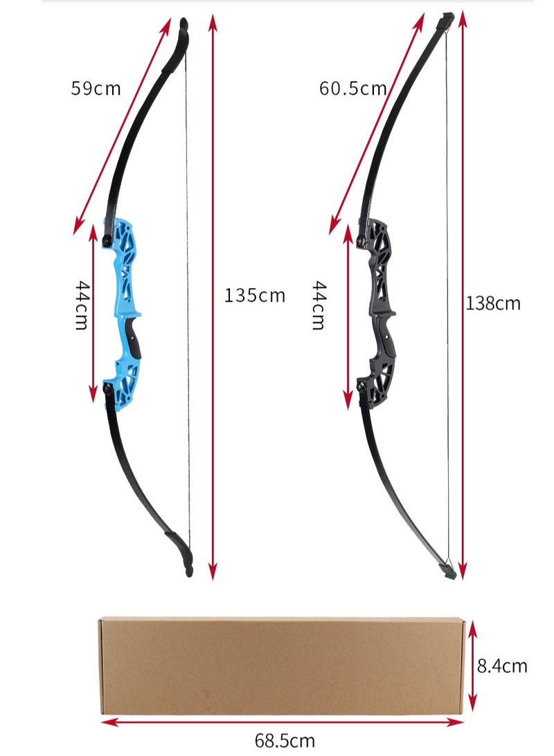 غاز مجموعة قوس تقويسي رياضية بقوة 30 رطلاً بطول 135 سم مع 6 سهماً وكامل الإكسسوارات للتدريب والممارسة – أسود - Image 4
