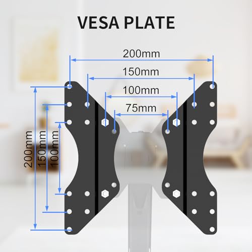 Pholiten VESA Adapter - Adjustable for Monitor Arm & TV Wall Mount - Extension Panel Convertible - Dimensions 100x150/150x100/100x200/200x100/150x150/150x200/200x150/200x200 - Image 2