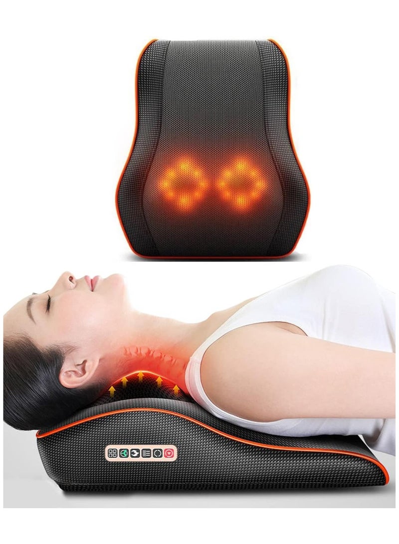 برزنت تايم جهاز تدليك الظهر والرقبة مع وسادة للعمود الفقري العنقي - لتخفيف آلام عضلات الجسم بالكامل للرقبة والخصر والكتفين وأسفل الظهر - مثالي للكراسي والسيارات - Image 1