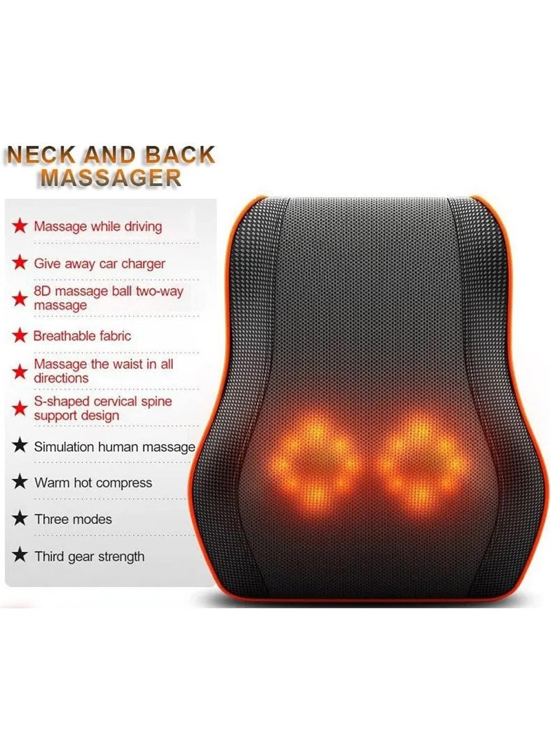 برزنت تايم جهاز تدليك الظهر والرقبة مع وسادة للعمود الفقري العنقي - لتخفيف آلام عضلات الجسم بالكامل للرقبة والخصر والكتفين وأسفل الظهر - مثالي للكراسي والسيارات - Image 2