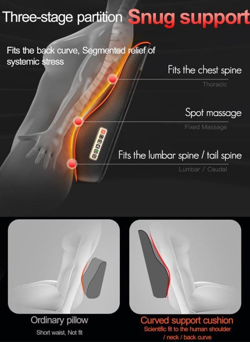 برزنت تايم جهاز تدليك الظهر والرقبة مع وسادة للعمود الفقري العنقي - لتخفيف آلام عضلات الجسم بالكامل للرقبة والخصر والكتفين وأسفل الظهر - مثالي للكراسي والسيارات - Image 4