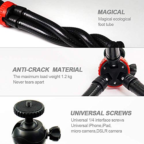 Adofys Camera Flexible Tripod, Cell Phone Tripod 12 Inch Gorilla Tripod Lightweight Bendable Tripod with Heavy Duty Smartphone Stand, Compatible for Action Camera etc. - Image 3
