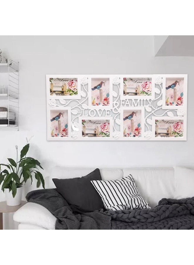 Decorhills Collage Multi Aperture Photo Frame Family Wall Mount Retro Fashion Decorative Photo Frame for 8 Photos, Durable & Lightweight, Perfect for Family, Friends, Living Room, Bedroom, Hallway, Gift - Image 2