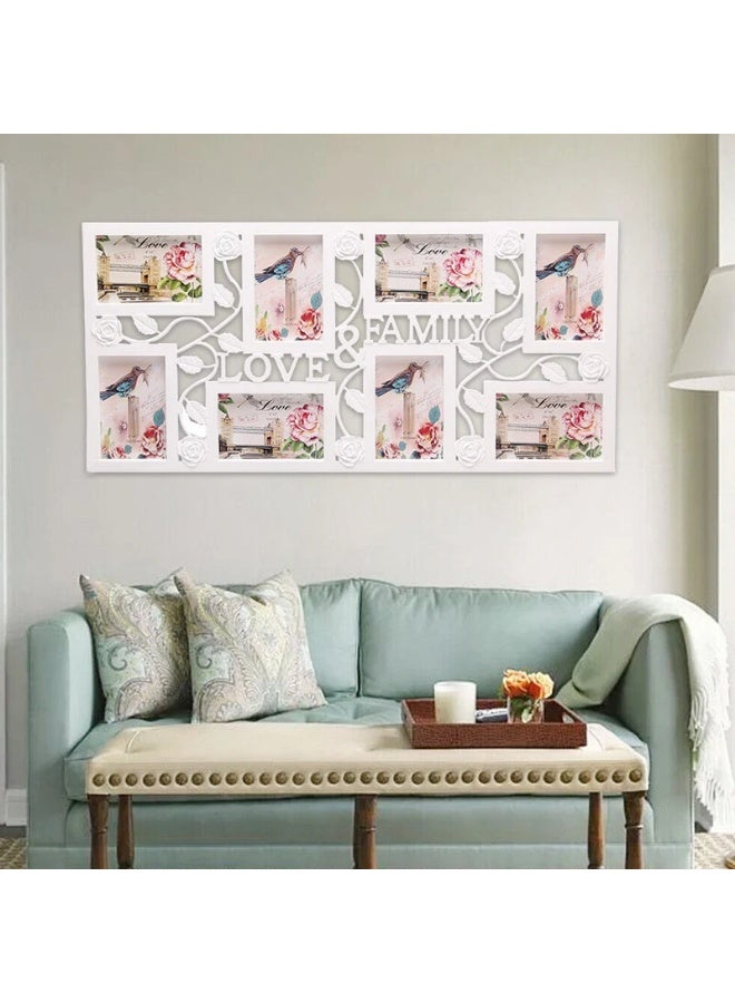 Decorhills Collage Multi Aperture Photo Frame Family Wall Mount Retro Fashion Decorative Photo Frame for 8 Photos, Durable & Lightweight, Perfect for Family, Friends, Living Room, Bedroom, Hallway, Gift - Image 3